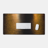 抽象芸術ライト海の光沢のあるブロンズ色のメタリックな外観 デスクマット (キーボード&マウス)