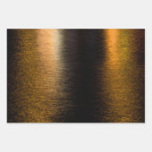 抽象芸術ライト海の光沢のあるブロンズ色のメタリックな外観 ラッピングペーパーシート (正面3)