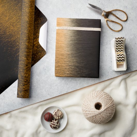 抽象芸術ライト海光沢ブロンズ反射 ラッピングペーパー (クラフト)