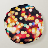 抽象芸術ライト：テクスチャシンプルバックグラウンド ラウンドクッション (裏面)