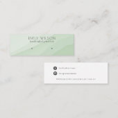 抽象芸術ライムグリーンウェーブスタッドイヤリングディスプレイ スキニー名刺 (正面/裏面)