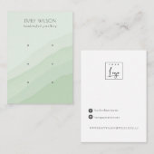 抽象芸術ライムグリーンウェーブ3スタッドイヤリングディスプレイ 名刺 (正面/裏面)