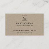 抽象芸術ライムグリーンクラフトSCANDIサンキューロゴ 名刺 (裏面)