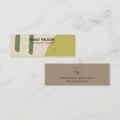 抽象芸術ライムグリーンモダンクラフトアートスタッドディスプレイ スキニー名刺 (正面/裏面)