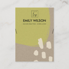 抽象芸術ライムグリーンモダンクラフトネックレス表示装置 名刺