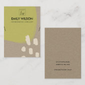 抽象芸術ライムグリーンモダンクラフトネックレス表示装置 名刺 (正面/裏面)