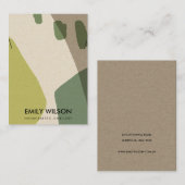 抽象芸術ライムモダングリーンアートネックレスディスプレイ 名刺 (正面/裏面)