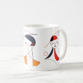 抽象芸術ラインアートの女性 コーヒーマグカップ (正面右)
