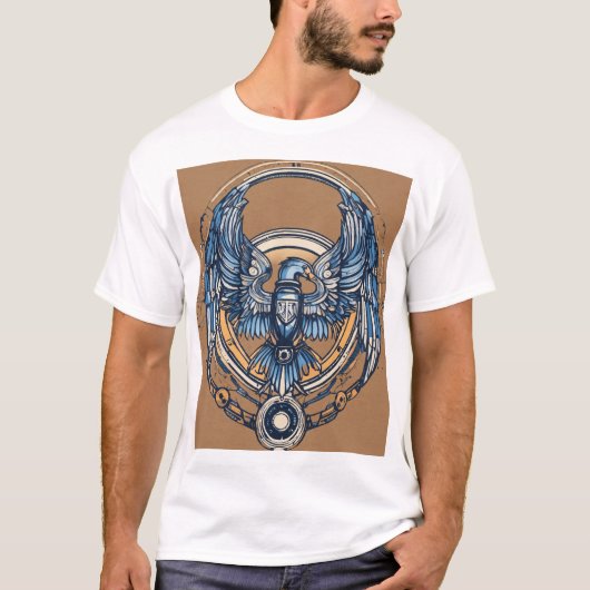 抽象芸術ラインアートウィングデザイン Tシャツ (正面)