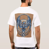 抽象芸術ラインアートウィングデザイン Tシャツ (裏面)