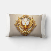 抽象芸術ラインアートウィングロゴfor Pillow ランバークッション (裏面)