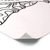 抽象芸術ラインアートバードイラストレーション ポスター (角)