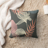 抽象芸術ラインアートフラワーデザインエレガント- Mi クッション (ブランケット)