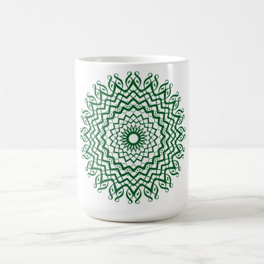 抽象芸術ラインアートマンダラコーヒーマグ コーヒーマグカップ (中央)