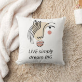 抽象芸術ラインアート顔ライブシンプルドリームビッグ引用文 クッション (ブランケット)