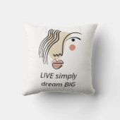 抽象芸術ラインアート顔ライブシンプルドリームビッグ引用文 クッション (裏面)