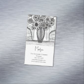 抽象芸術ラインスケッチフローラアート マグネット名刺 (インサイチュ)