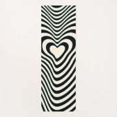 抽象芸術ラインハートをブラックとアーモンドクリーム ヨガマット (正面)