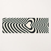 抽象芸術ラインハートをブラックとアーモンドクリーム ヨガマット (正面(横))