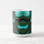 抽象芸術ラインブラック金ゴールドターコイズアート コーヒーマグカップ (中央)