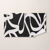 抽象芸術ラインモダンブラックとベージュクリームの渦巻き バスタオルセット (ハンドタオル)