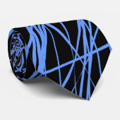 抽象芸術ライン – ベビーブルオン黒 ネクタイ (ロール)