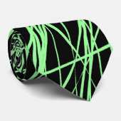 抽象芸術ライン – ミントグリーン（黒） ネクタイ (ロール)