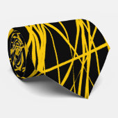 抽象芸術ライン – 黒のオレンジ ネクタイ (ロール)