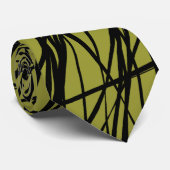 抽象芸術ライン – 02 – オリーブグリーン(999933) ネクタイ (ロール)