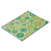 抽象芸術ラウンドオーナメントのシームレスなヴィンテージパターン。 ノートブック (左側)