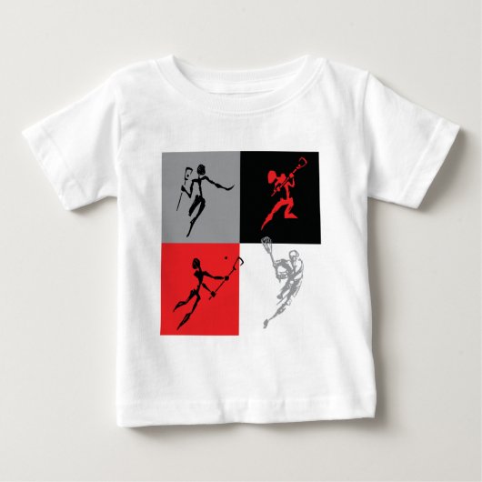抽象芸術ラクロス ベビーTシャツ (正面)