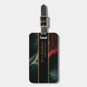 抽象芸術ラグジュアリーブラックグリーンプロフェッショナルトラベル ラゲッジタグ (正面縦)