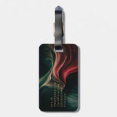 抽象芸術ラグジュアリーブラックグリーンプロフェッショナルトラベル ラゲッジタグ (裏面縦)