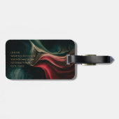 抽象芸術ラグジュアリーブラックグリーンプロフェッショナルトラベル ラゲッジタグ (裏面横)