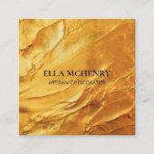 抽象芸術ラグジュアリー厚滑らかな金ゴールドスクエアビジネス スクエア名刺 (正面)