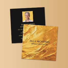 抽象芸術ラグジュアリー厚滑らかな金ゴールドスクエアビジネス スクエア名刺