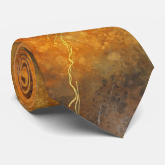 抽象芸術ラストオレンジとグレーネクタイのネックタイ ネクタイ