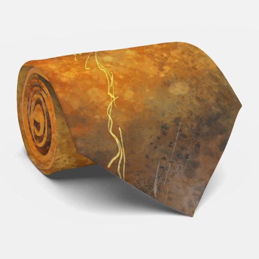 抽象芸術ラストオレンジとグレーネクタイのネックタイ ネクタイ (ロール)