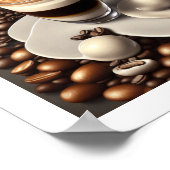 抽象芸術ラテマッキアートコーヒーポスター ポスター (角)