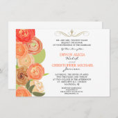 抽象芸術ラヌンキュラス秋花花結婚式の招待 招待状 (正面/裏面)