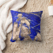 抽象芸術ラピスラズリブルーグラナイト クッション (ブランケット)