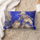 抽象芸術ラピスラズリブルーグラナイト ランバークッション (ブランケット)