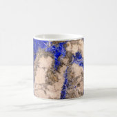 抽象芸術ラピスラズリブルーグラナイト、青い大理石 コーヒーマグカップ (中央)