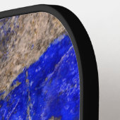 抽象芸術ラピスラズリブルーグラニットモノグラム ピックルボールラケット (左詳細)