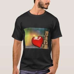抽象芸術ラブハートデザイン Tシャツ