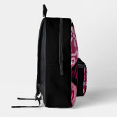 抽象芸術ラブハートピンクフローラ水玉模様ブラック プリントバックパック (左)