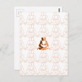 抽象芸術ラブブラウンとタンの輪郭 ポストカード (正面/裏面)