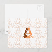 抽象芸術ラブブラウンとタンの輪郭 ポストカード (正面/裏面)