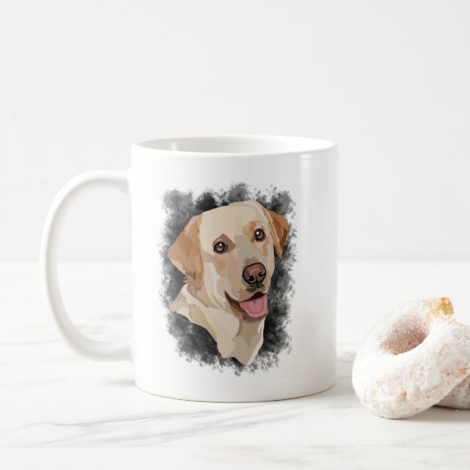 抽象芸術ラブラドール芸術 コーヒーマグカップ (ドーナツ)