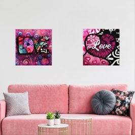 抽象芸術ラブワードグラフィティバレンタインピンク